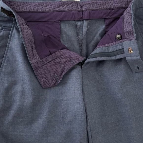 Ted Baker Pants Wool  32R X 33 Jerome Flat Front Preppy Quiet Luxury Old Money - Picture 10 of 12